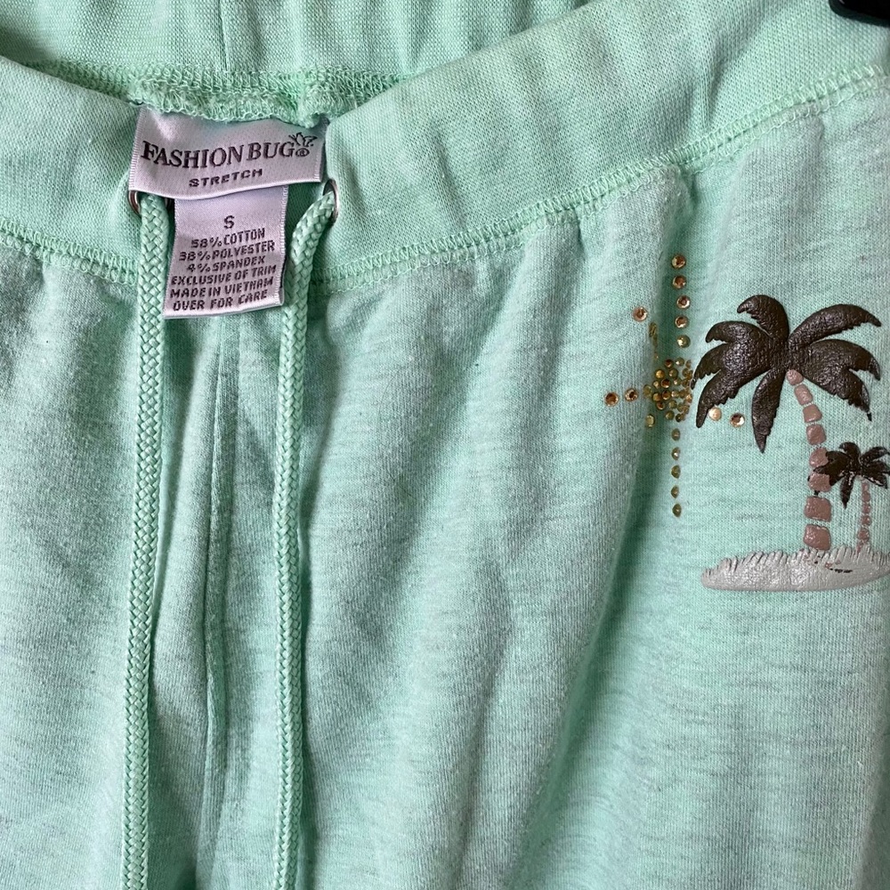 Vintage Mint Green Sweat Pants- Fashion Bug- Small